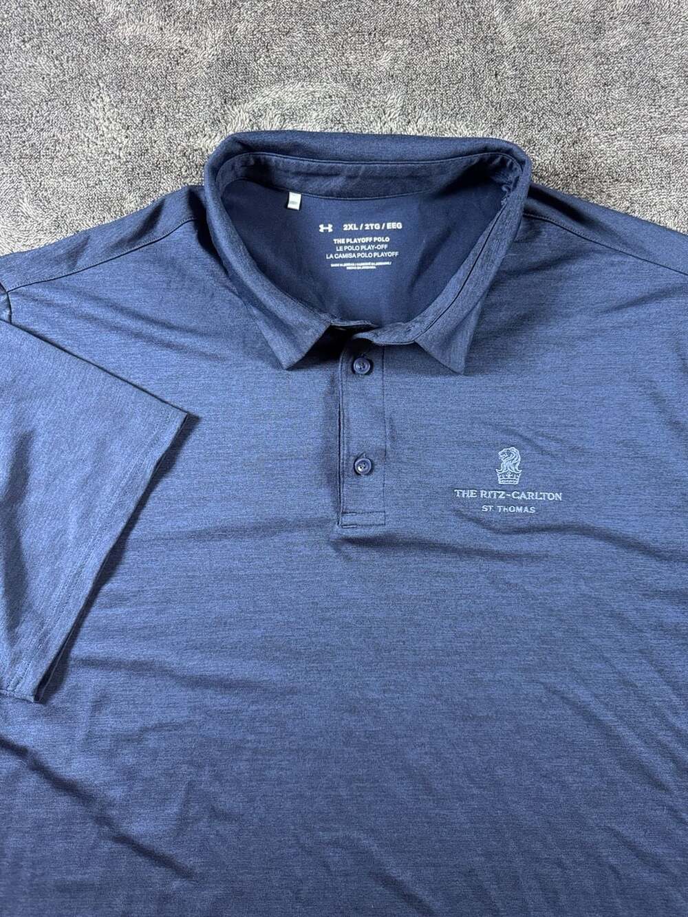 Under Armour The Playoff Polo Size 2XL Blue The Ritz-Carlton St. Thomas
